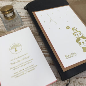 letterpress geboortekaartje bodhi