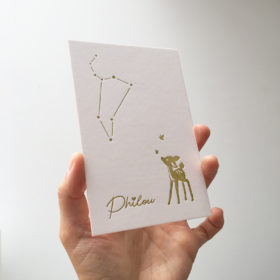 Geboortekaartje letterpress Philou